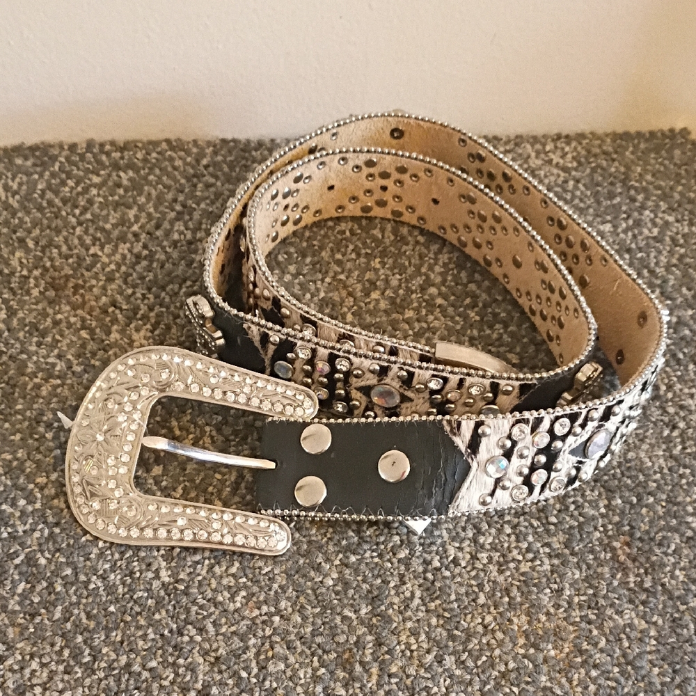 Studded Black and Silver Belt